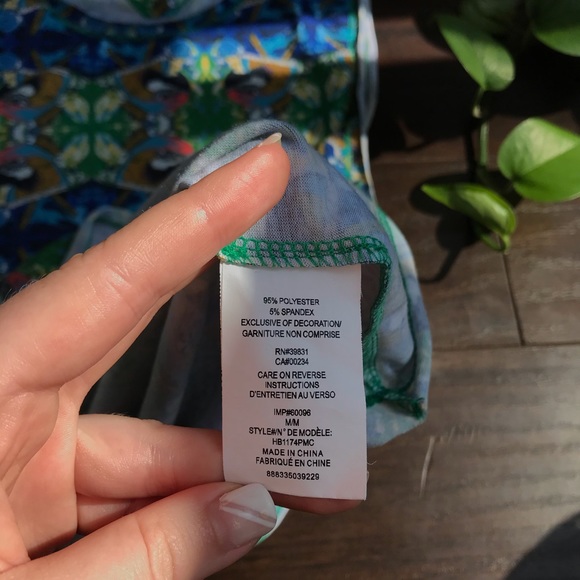 🦋3/50$ Sam Edelman tropical parrot tank sz M - Picture 6 of 9